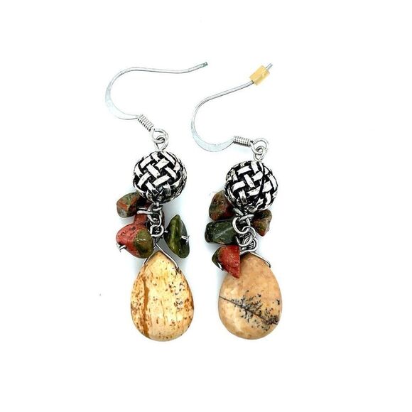 Stone Dangle Earrings - Picture 1 of 4